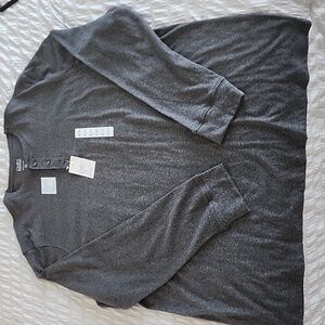 NWT•Extra Soft Grey Men's Henley•XXL Tall